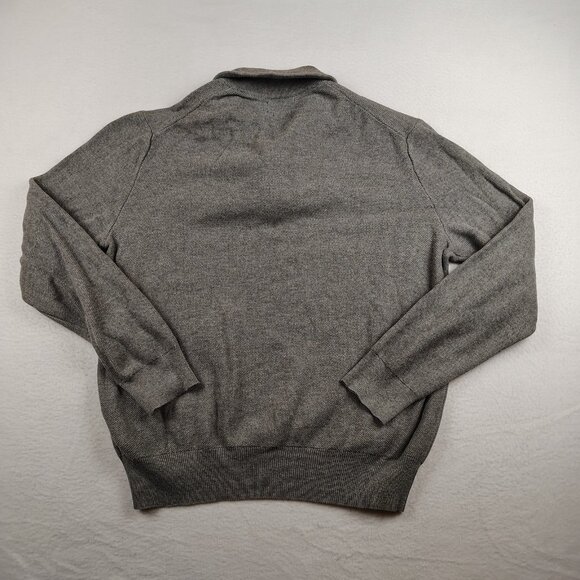 Polo Ralph Lauren Sweater Mens Large Gray Pima Cotton 1/4 Zip Pullover Preppy - Picture 2 of 6